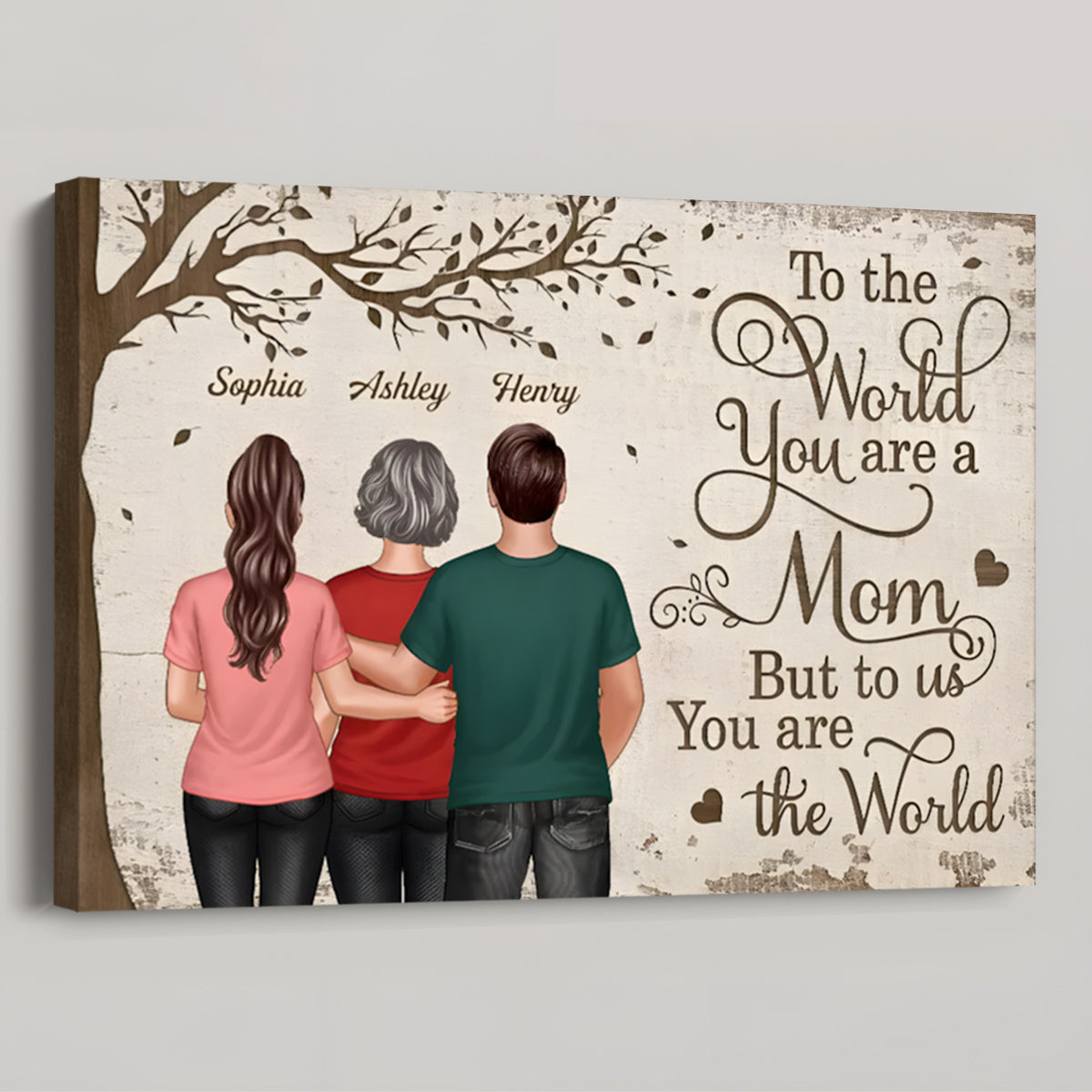Heartfelt Personalized 'To the World You Are a Mom' Custom Canvas Gift