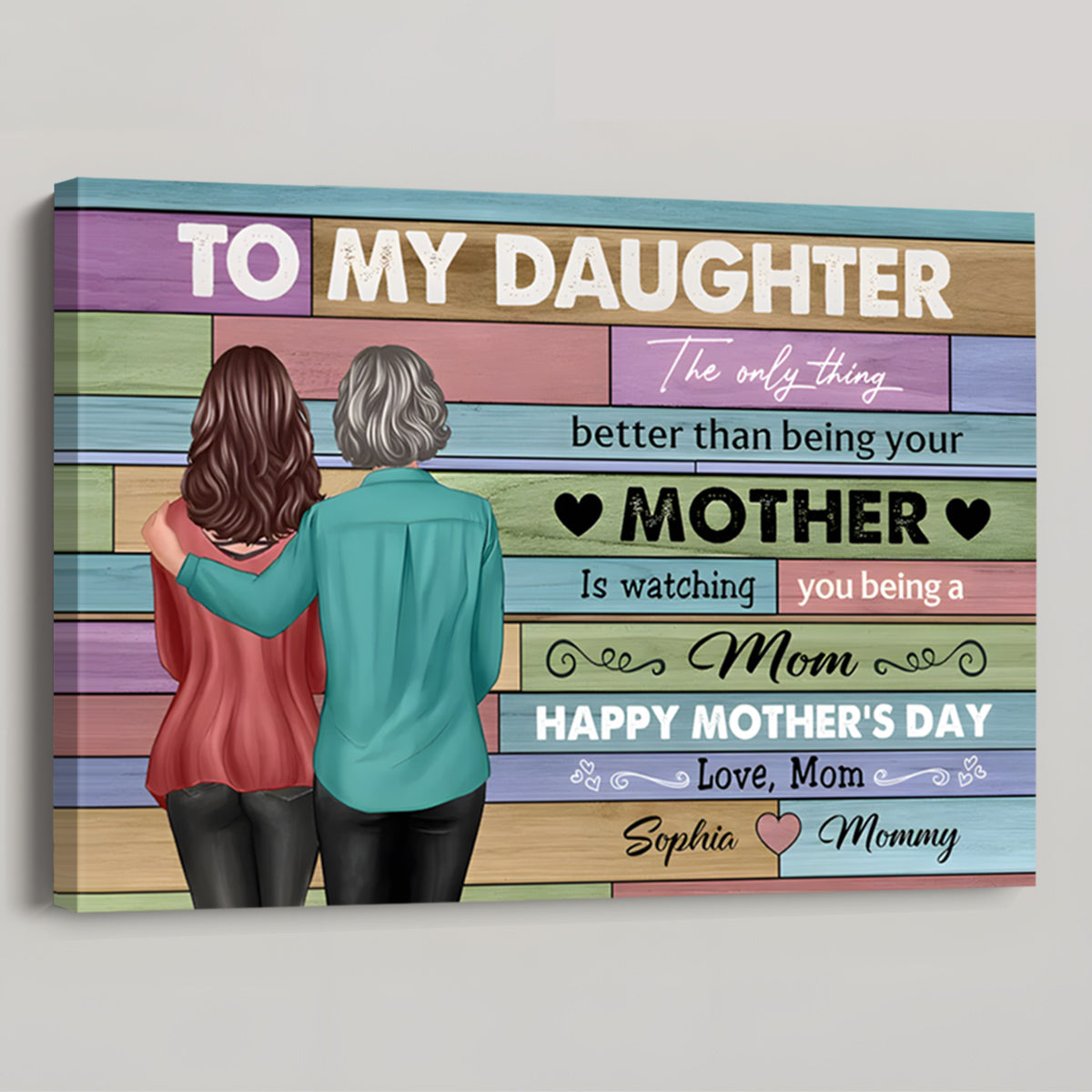 Heartfelt Personalized Canvas for Daughter: 'Watching You Be a Mom'