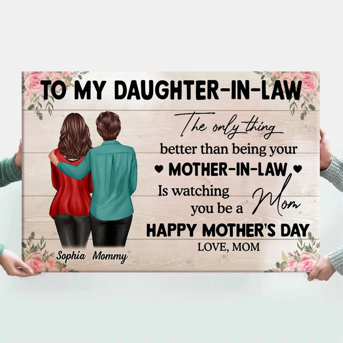 Personalized Daughter-in-Law Mother's Day Canvas: 'Watching You Be A Mom'