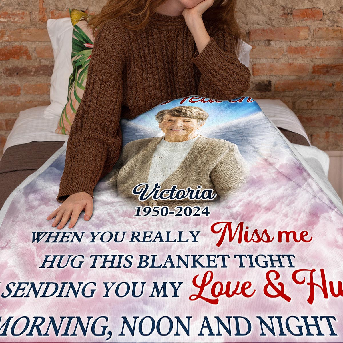 A Hug From Heaven - Personalized Custom Photo Blanket