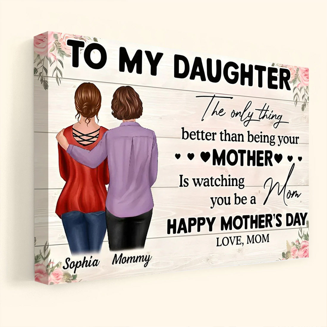 Personalized Canvas for Daughter from Mom: "Watching You Be A Mom"