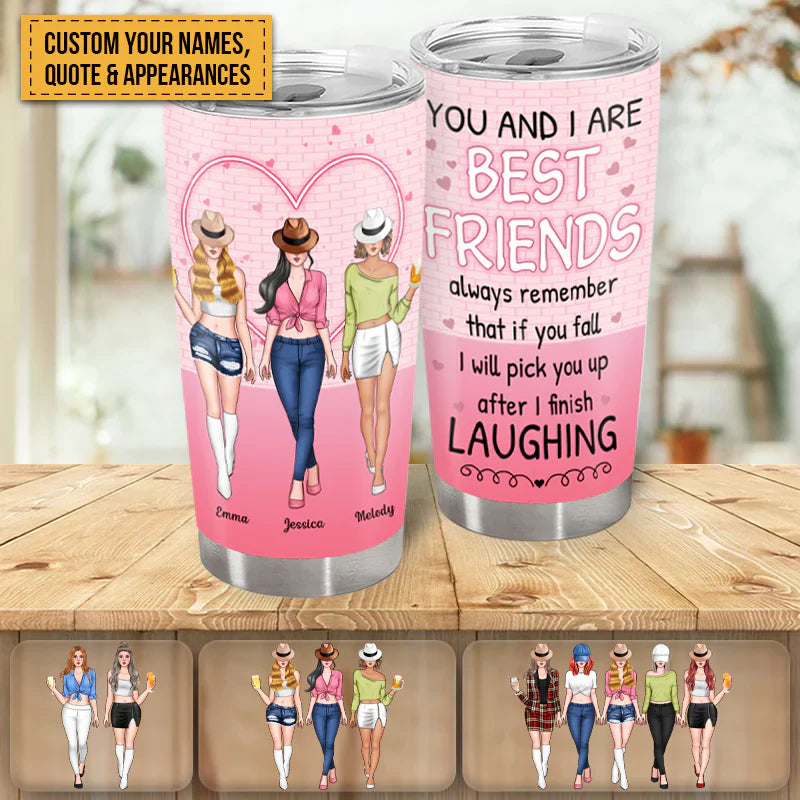 Personalized Sisters Tumbler - Funny 'Fat Thighs Stick Together' Gift