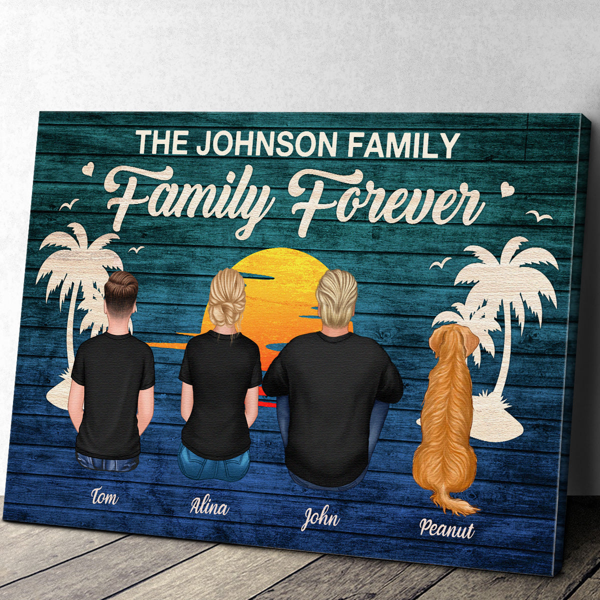 Heartfelt Personalized 'Family Forever' Canvas - Custom Pet & Family Art