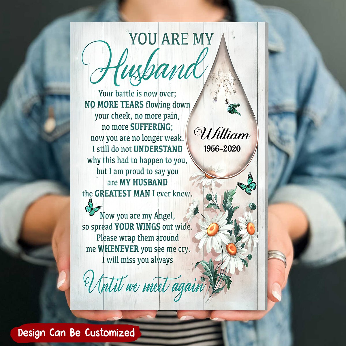 Personalized Memorial For Loved One Canvas / Poster for Husband: 'You Are My Husband' Keepsake