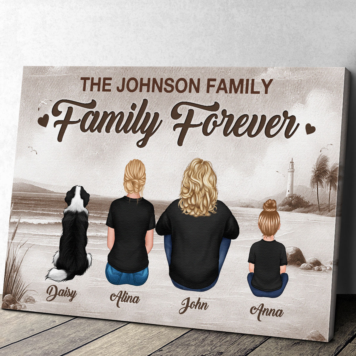 Personalized 'Family Forever' Canvas Wall Art - Custom Home Decor Gift