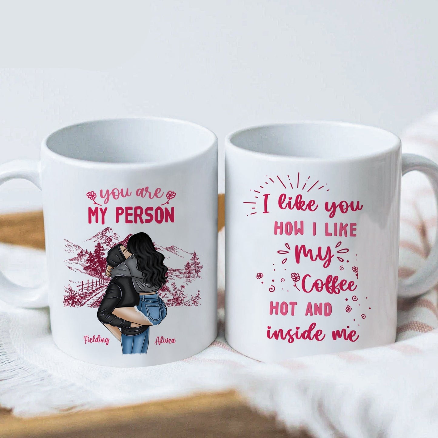 Personalized 'Hot & Inside Me' Coffee Mug - Funny Gift for Couples