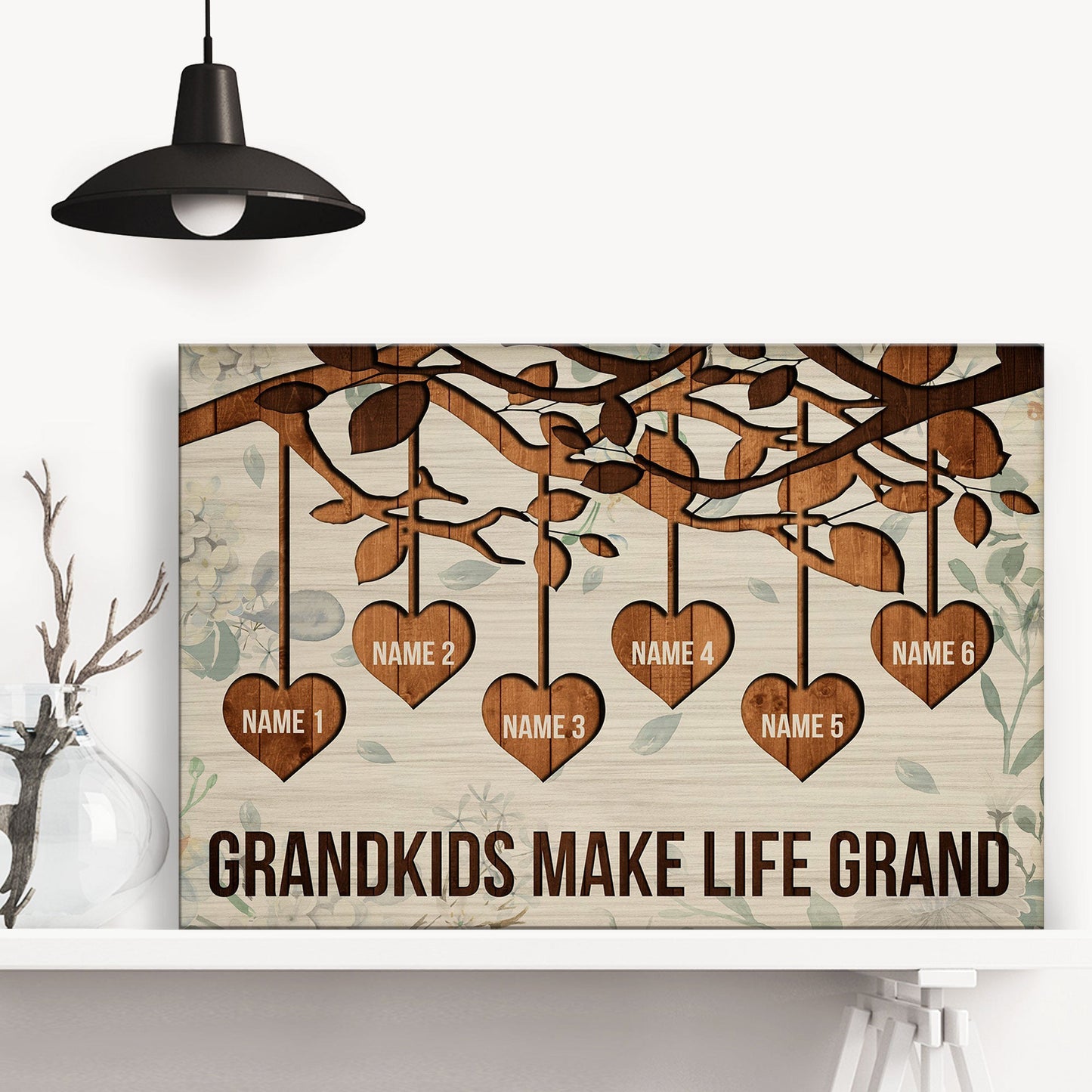 Heartfelt Personalized 'Grandkids Make Life Grand' Canvas for Grandparents
