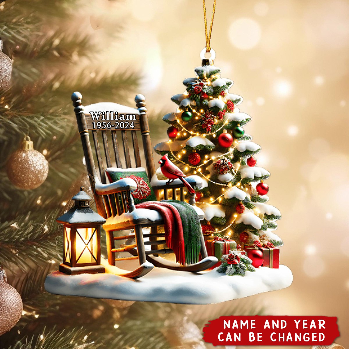 Customizable Ornament - Cherish Memories with Name and Year