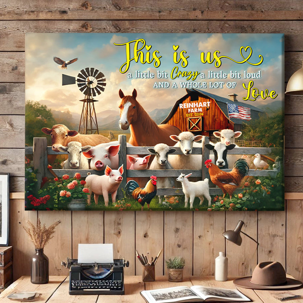 Personalized Farm Canvas: "This Is Us" Custom Farm Name Wall Art