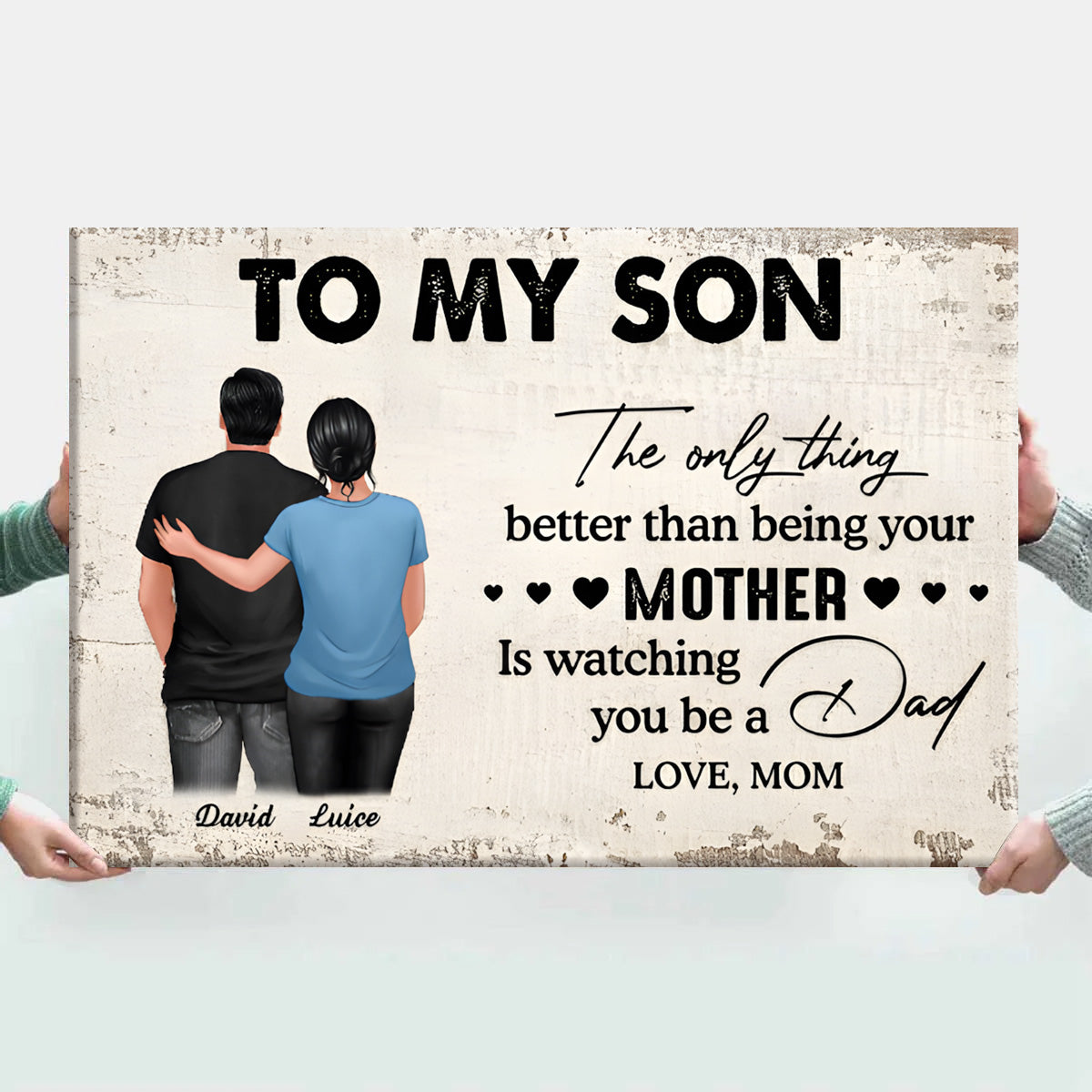 Personalized Mother to Son Canvas: Watching You Be A Dad - Father's Day Gift