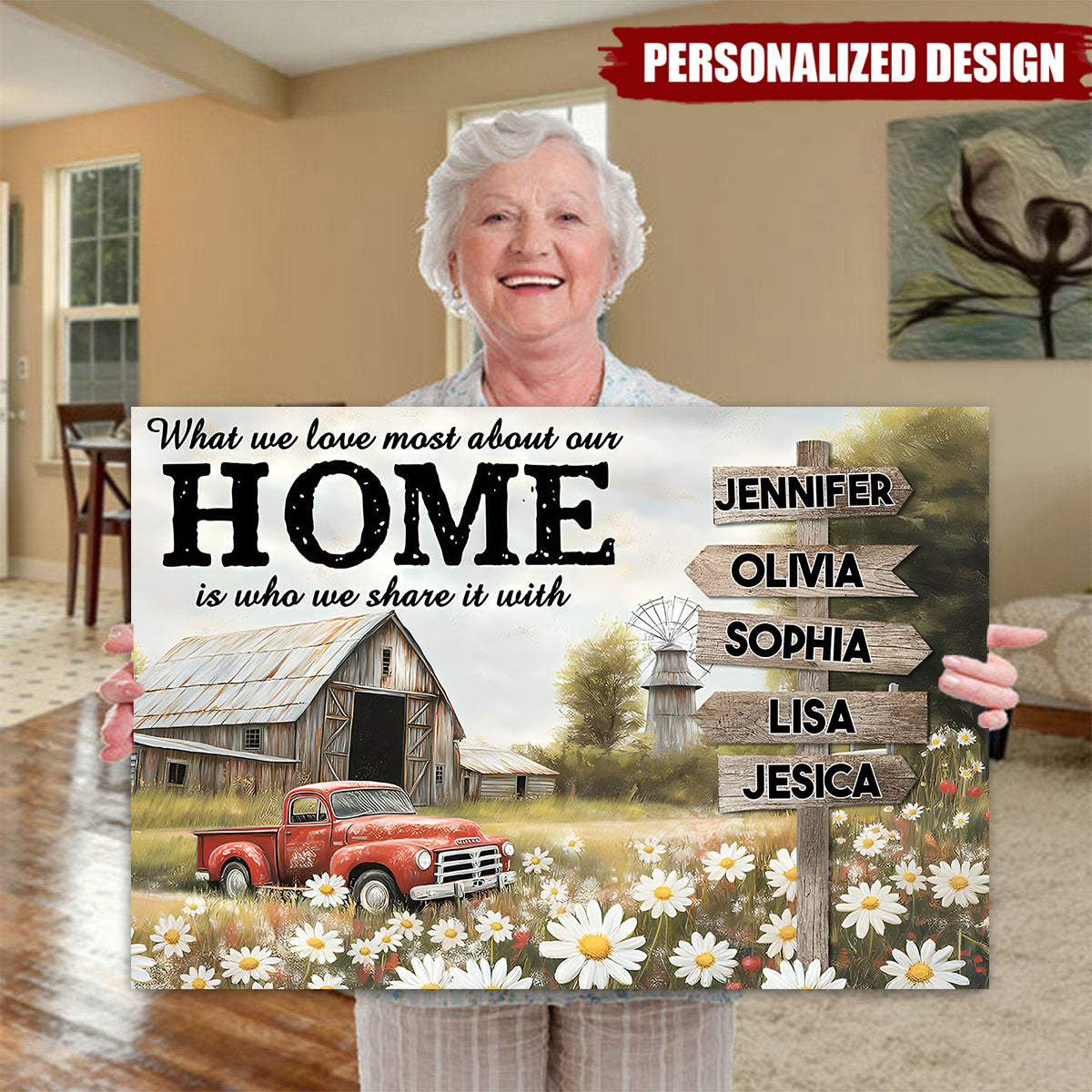 Personalized 'Our Home' Family Canvas - Rustic Wall Art Keepsake Gift