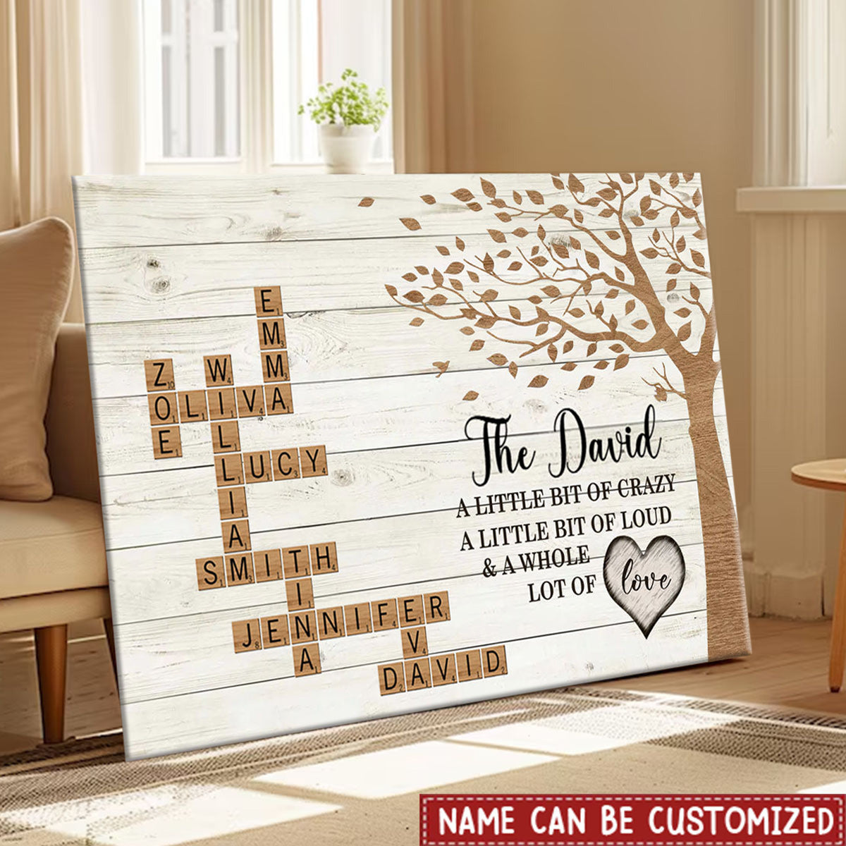 Custom Family Scrabble Canvas / Poster - 'A Whole Lot of Love' Home Wall Art