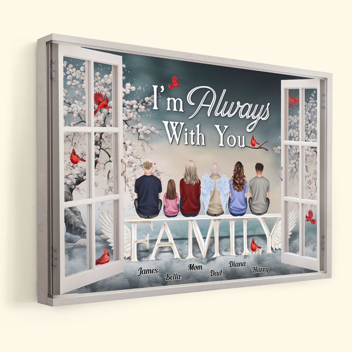 Heartfelt "I'm Always With You" Family Memorial For Loved One Canvas Art