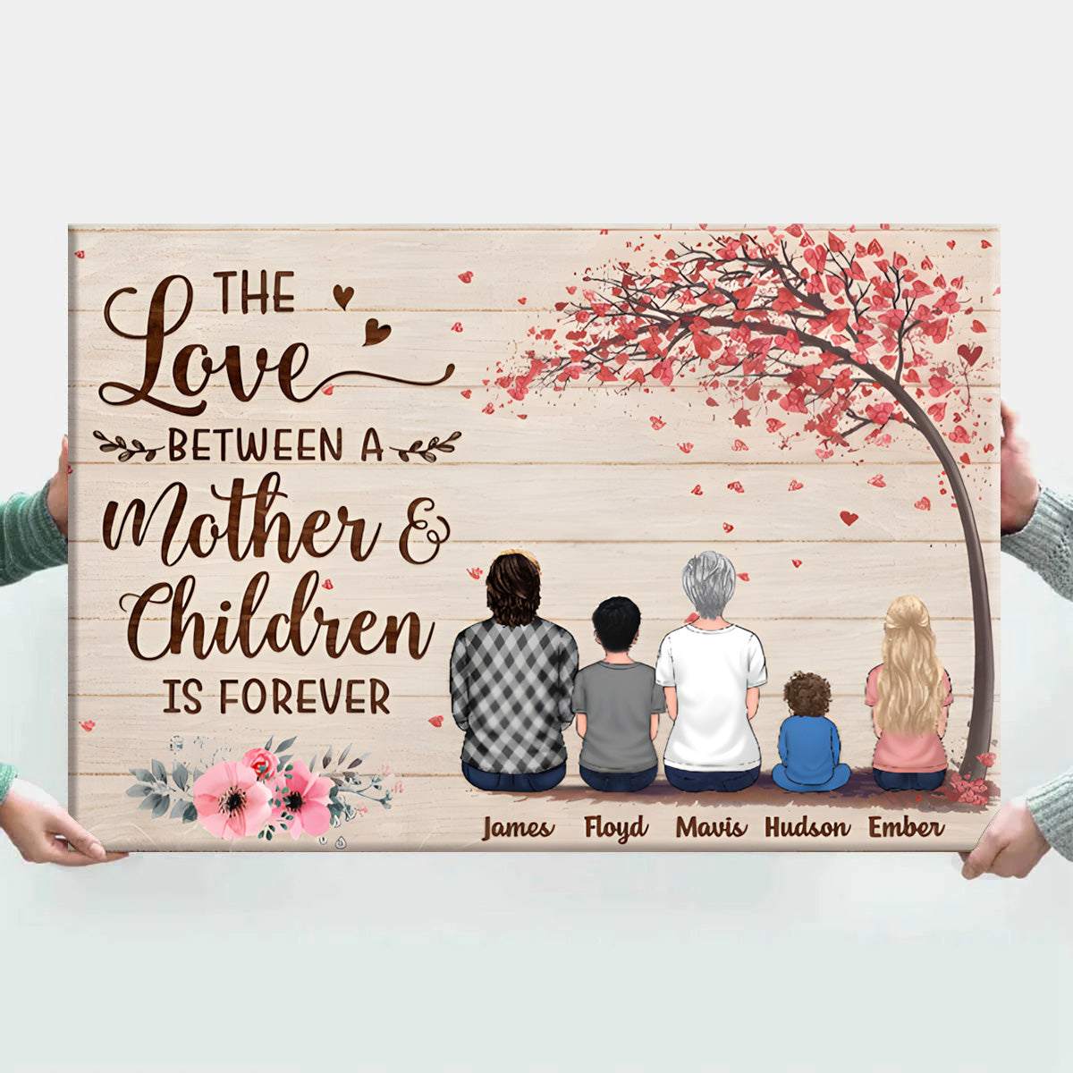 Custom Personalized 'Love Is Forever' Canvas Print for Mom & Kids