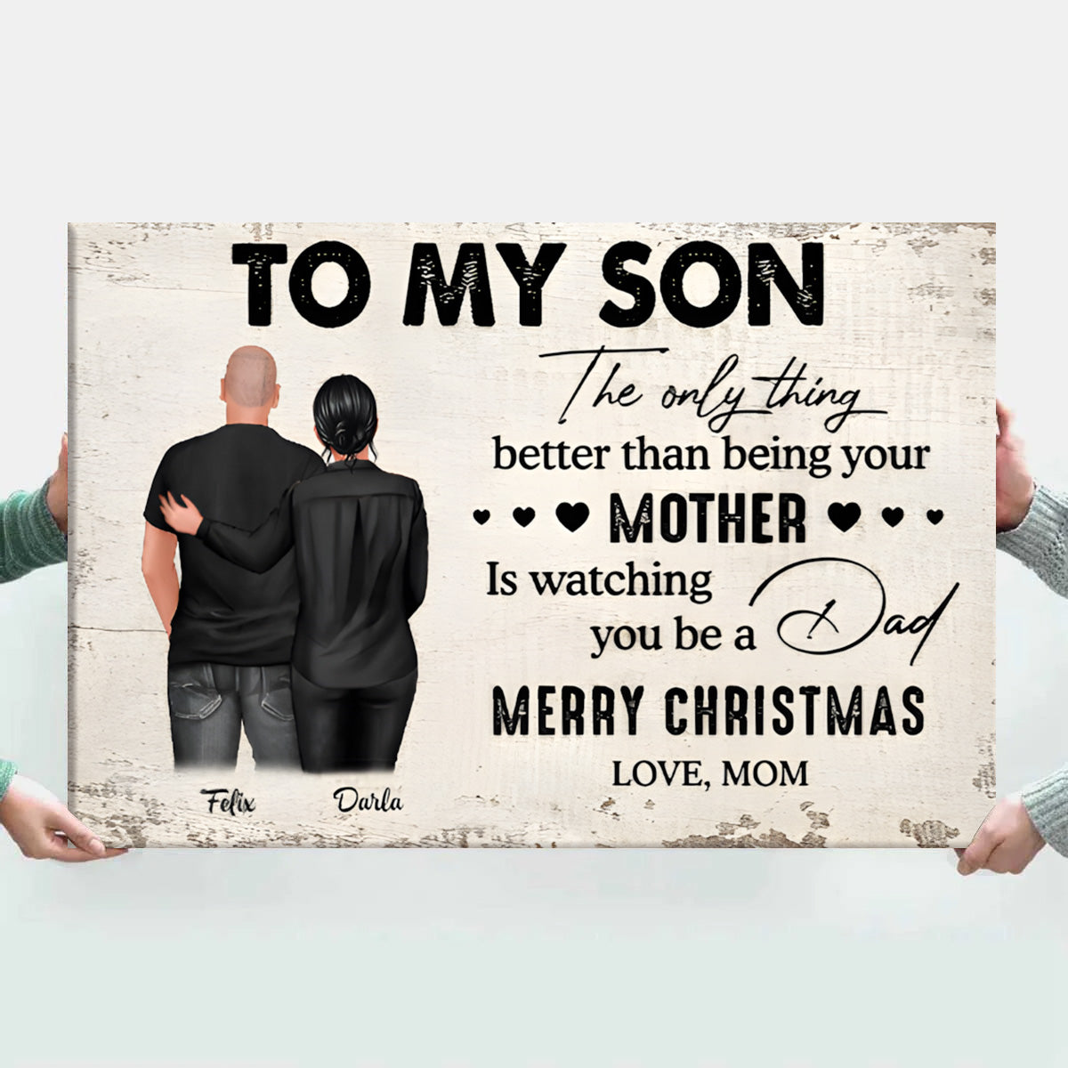 Heartfelt Personalized Canvas for Son from Mom: "Watching You Be a Dad"