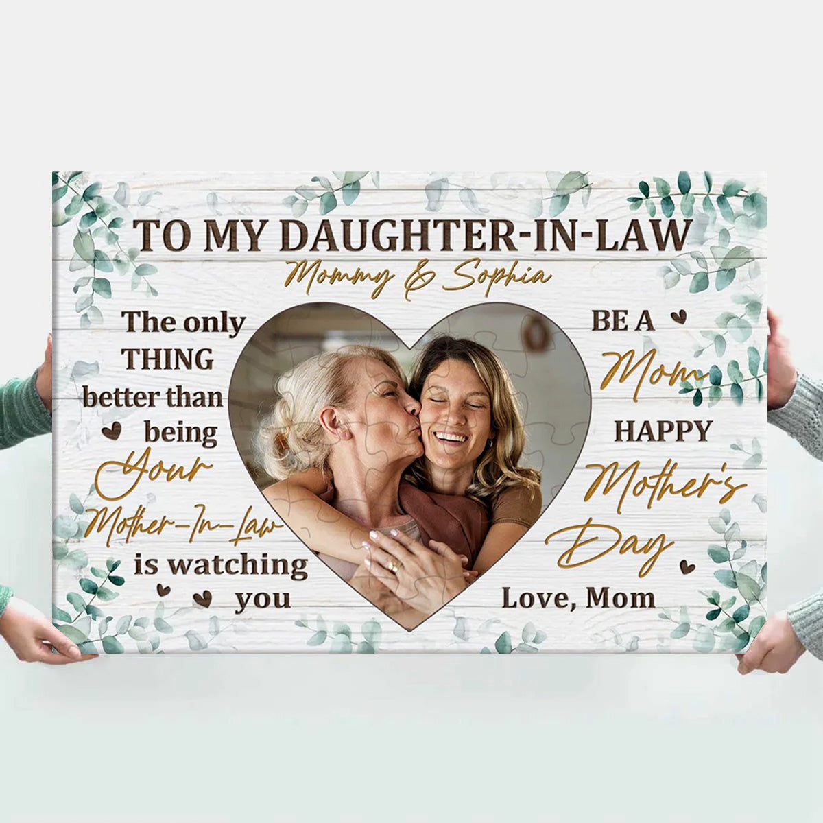 Personalized Photo Canvas for Daughter-in-Law: 'Watching You Be A Mom' Mother's Day Gift