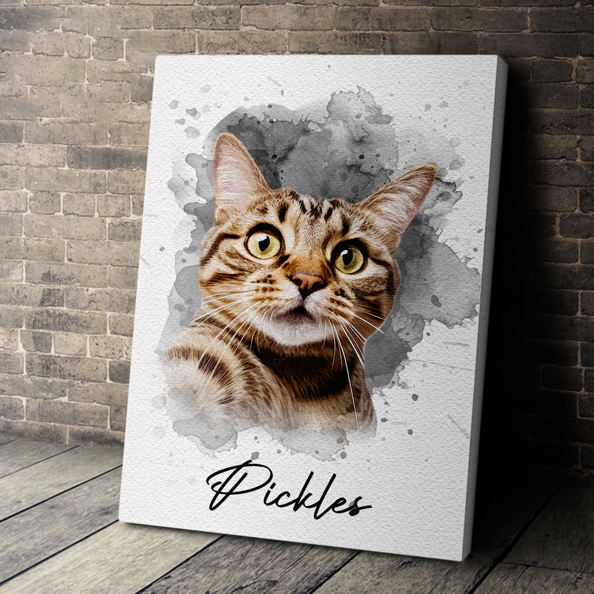 Watercolor Pet From Photo - Personalized Customized Canvas/poster