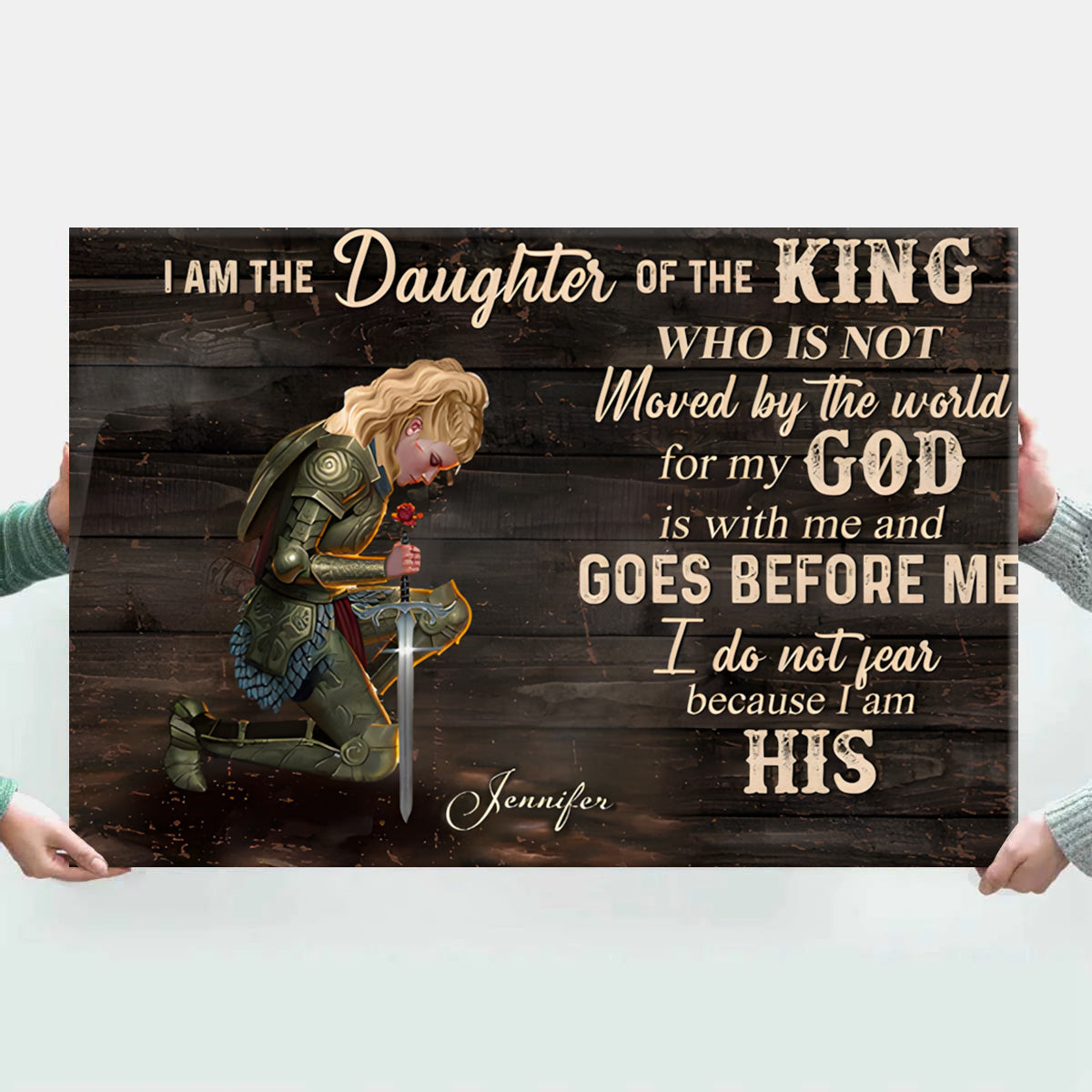 Personalized "Daughter of the King" Canvas - Empowering Faith Wall Art for Her.