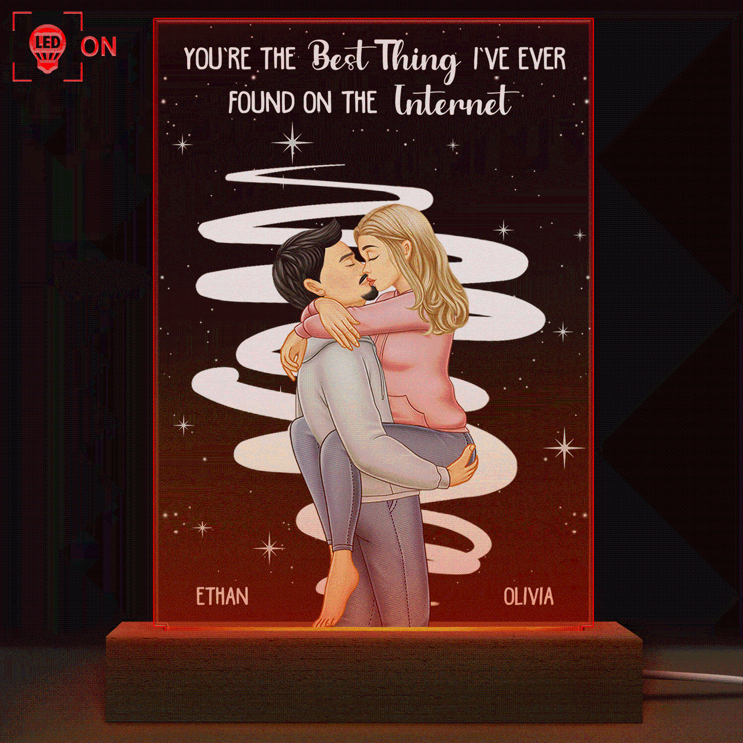 Personalized 'Best Thing I Found' LED Light for Couples | Romantic Gift