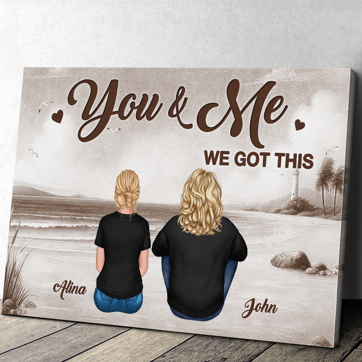 Personalized 'You & Me We Got This' Canvas - Heartfelt Custom Gift for Couples