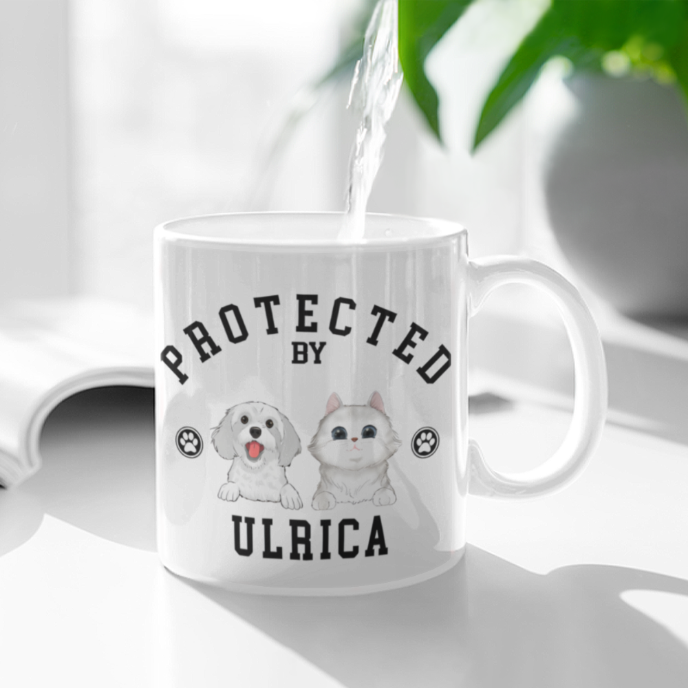 “Protected by” - Personalized Pet Breed Mug