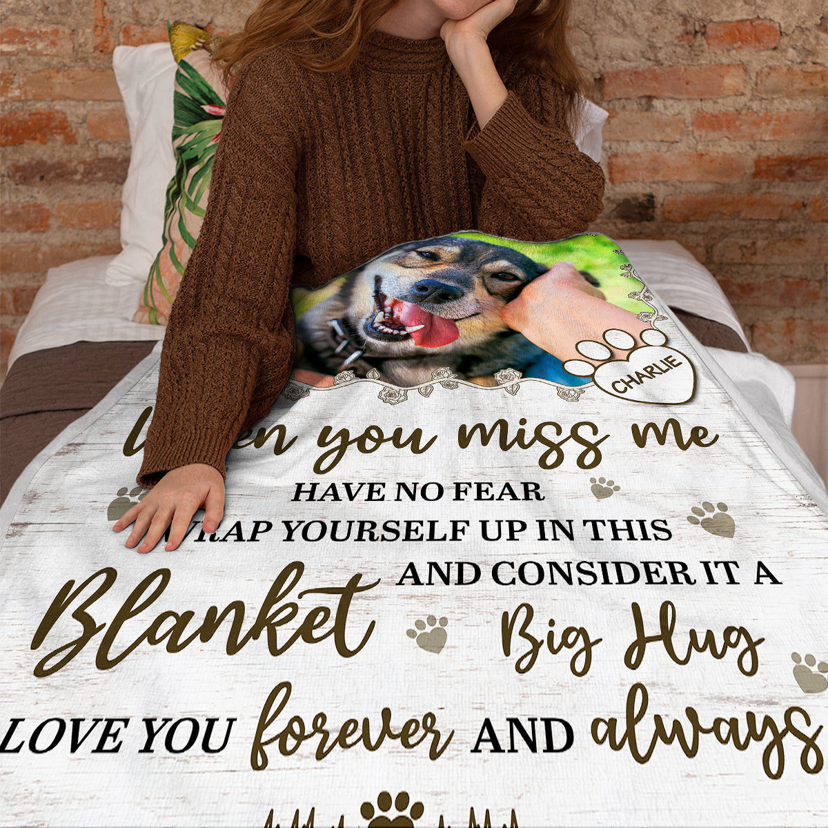 I LOVE YOU Forever AND Always - Personalized Photo Blanket - Gift For Pet Lovers