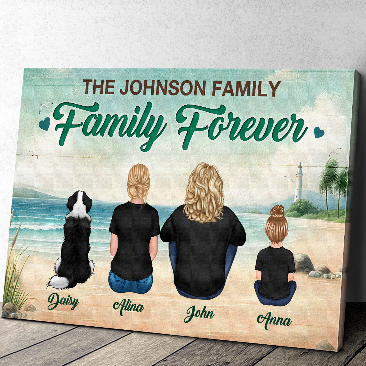 Personalized 'Family Forever' Canvas Wall Art - Custom Home Decor Gift