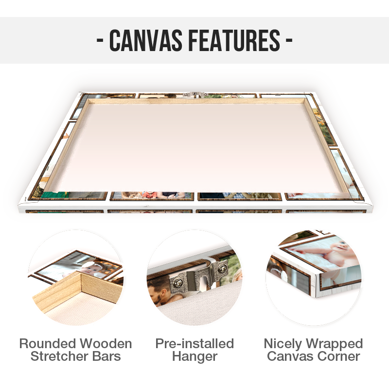 Custom Family Photo Tree Canvas - 'Our Roots Remain As One' Sentimental Gift