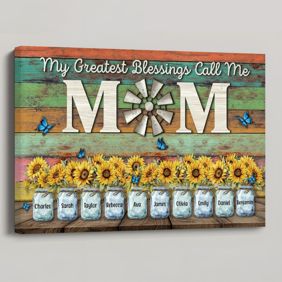 Personalized 'My Greatest Blessings Call Me Mom' Custom Canvas Gift