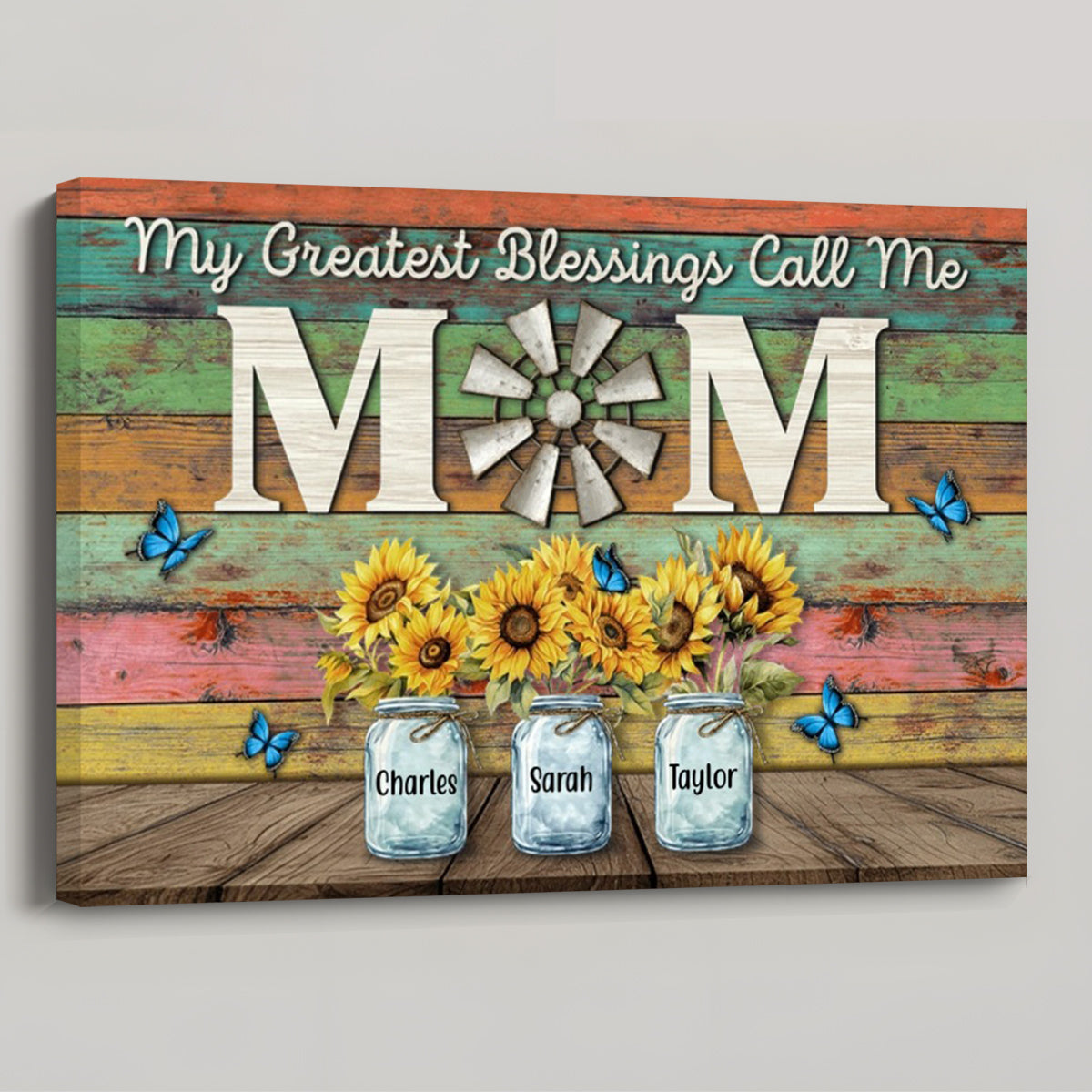 Personalized 'My Greatest Blessings Call Me Mom' Custom Canvas Gift