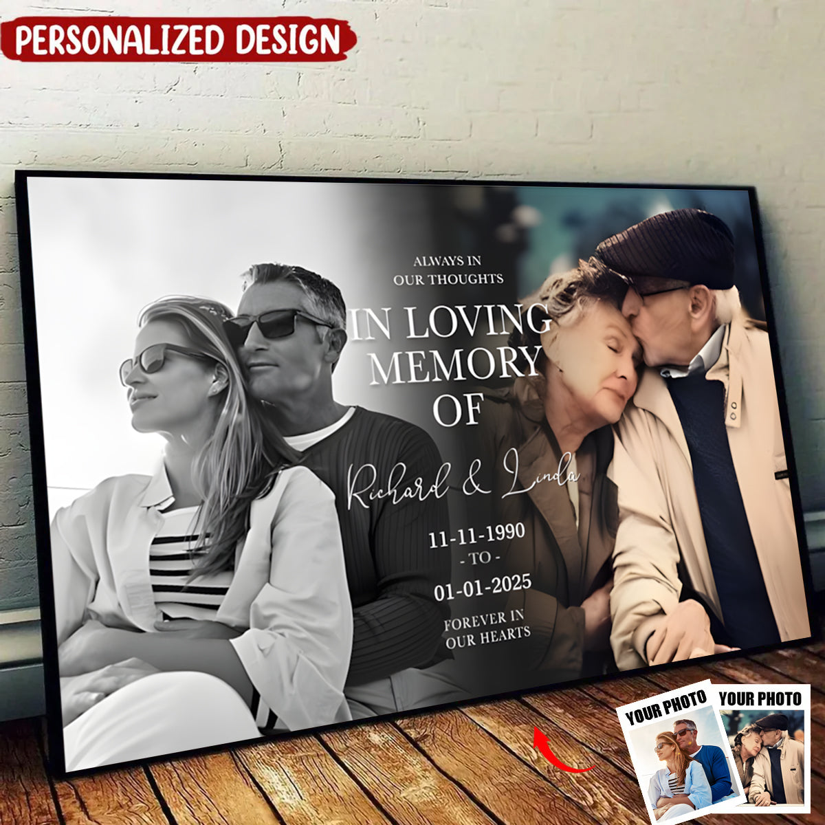 Personalized "In Loving Memory" Photo Canvas - Heartfelt Memorial For Loved One Keepsake
