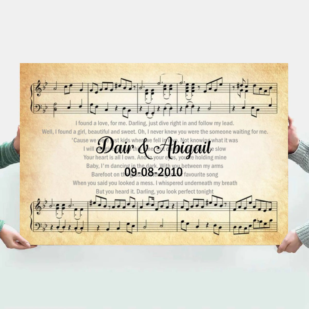 Personalized Song Lyrics Canvas: Custom Couple's Wall Art w/ Names & Date