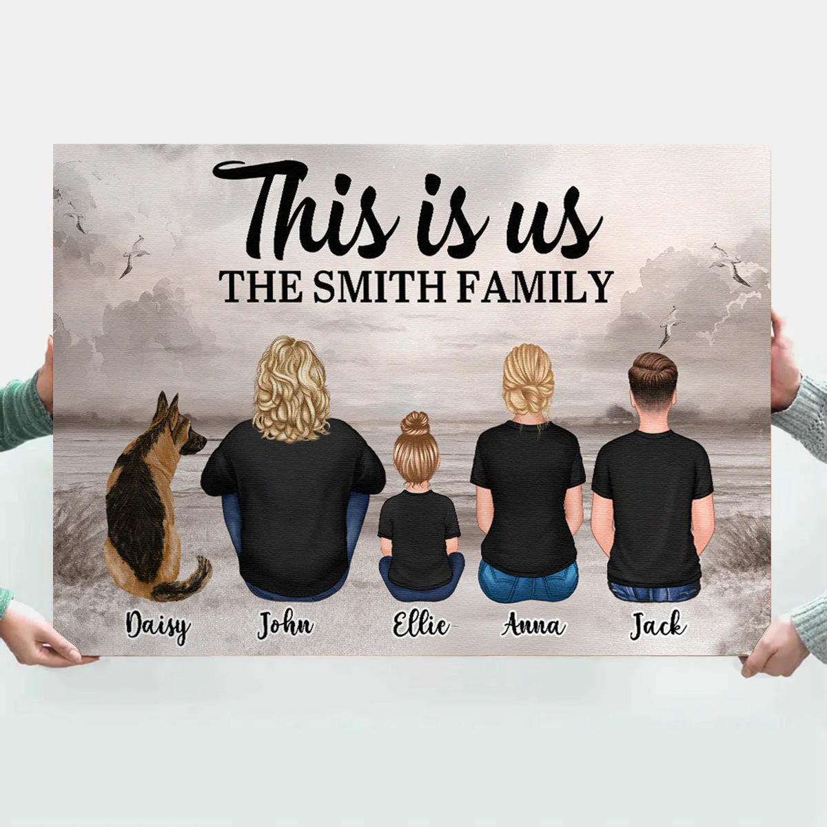 Personalized 'This is Us' Family Seaside Canvas Wall Art - Custom Gift