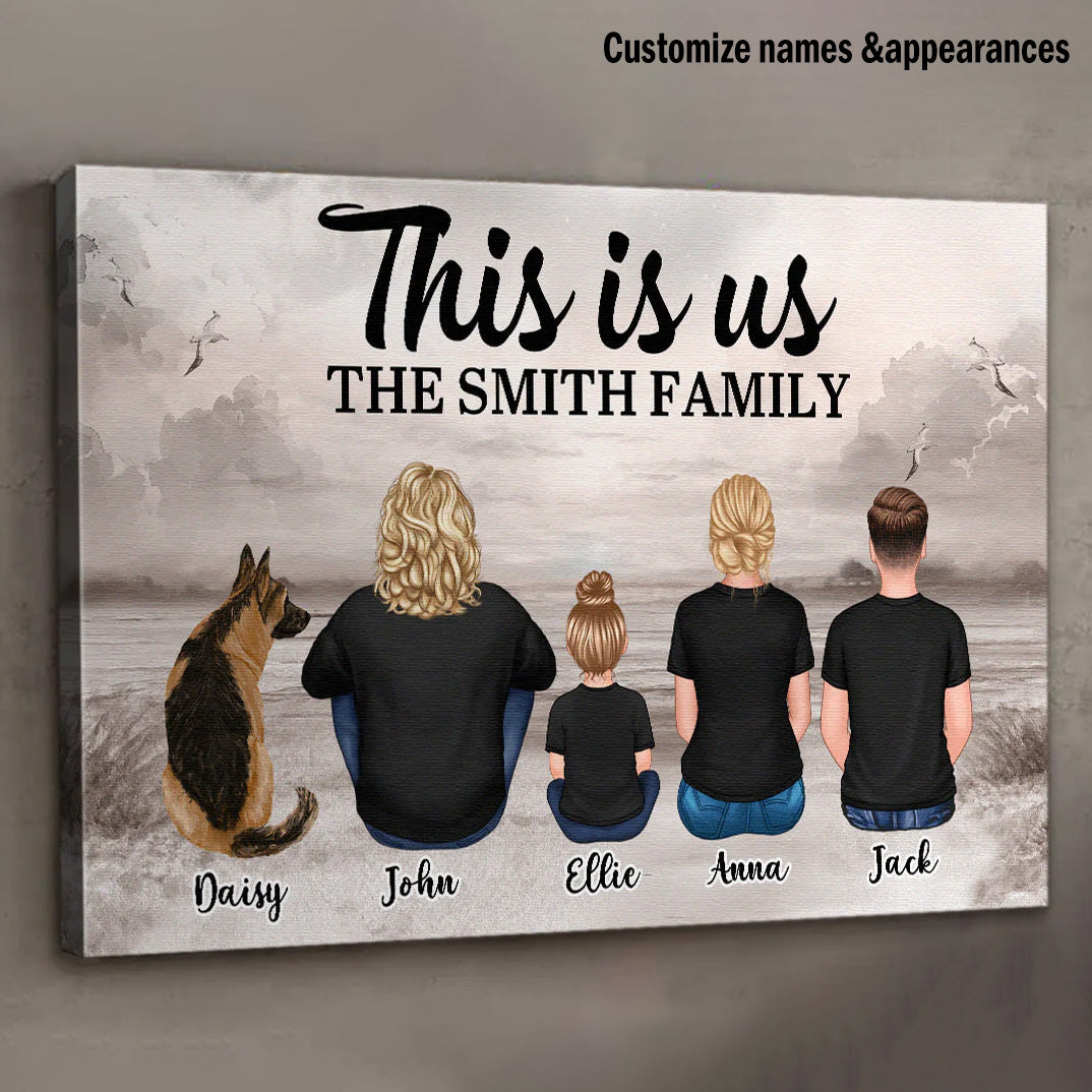 Personalized 'This is Us' Family Seaside Canvas Wall Art - Custom Gift
