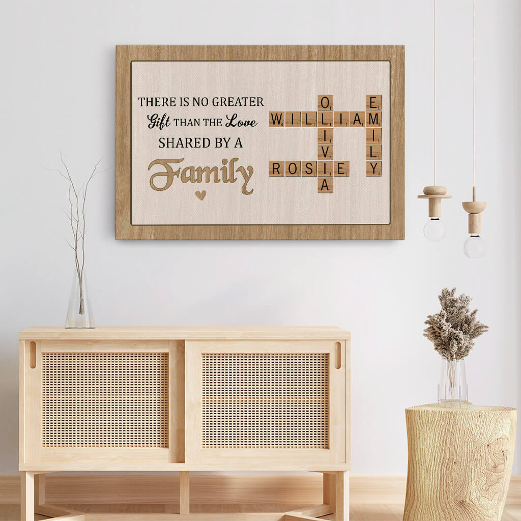 Personalized Family Scrabble Name Canvas: Love Shared By A Family