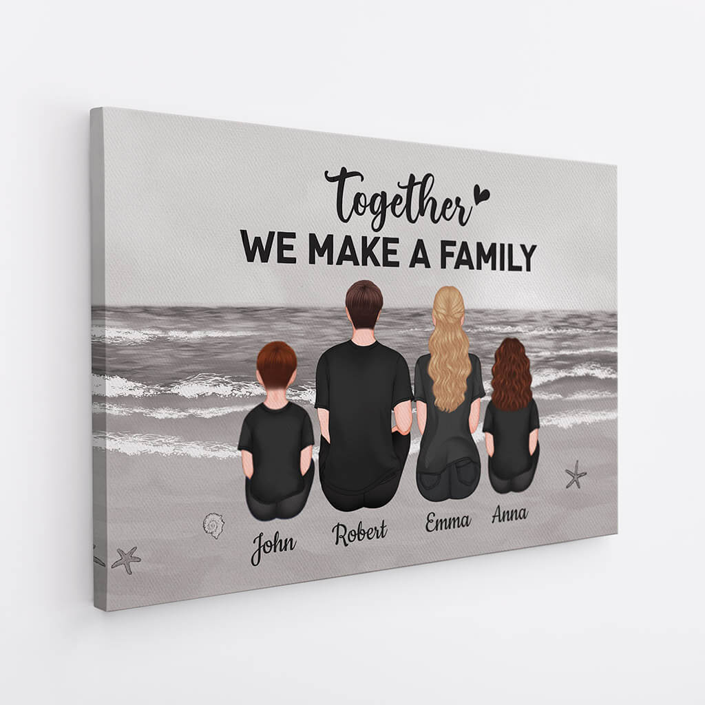 Heartfelt Personalized Family Canvas | "Together We Make A Family" Gift