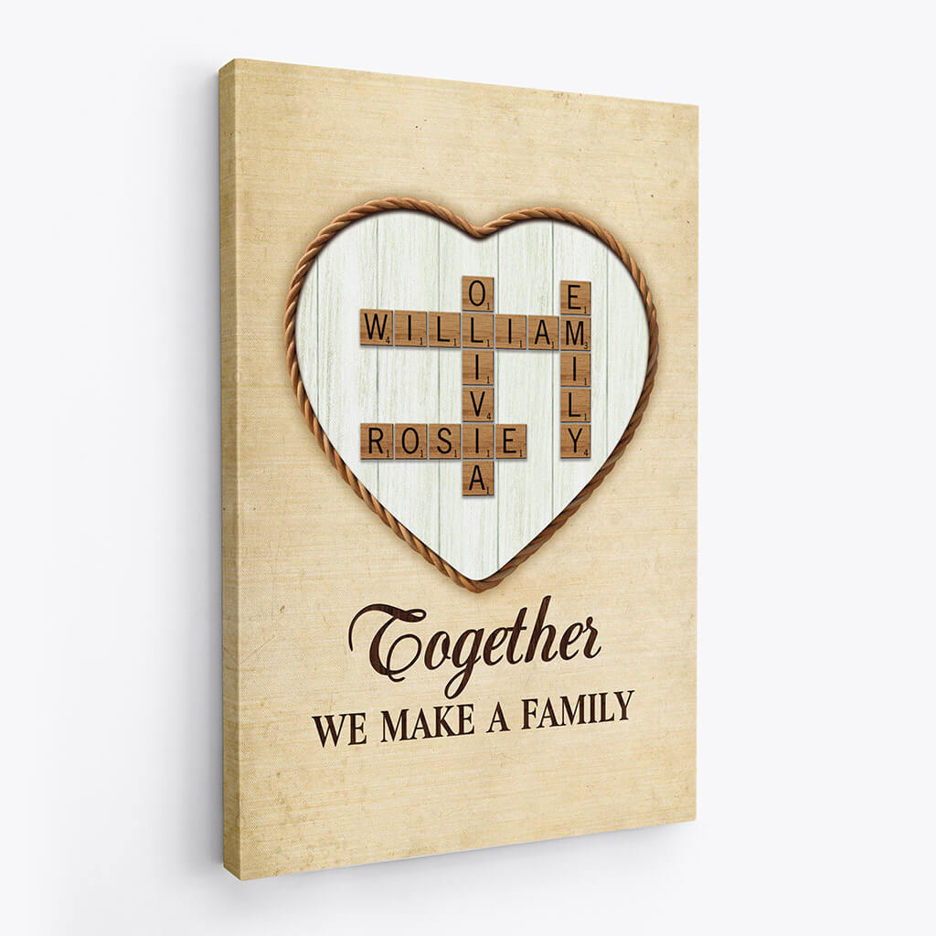 Personalized 'Together We Make A Family' Family Names Canvas Gift