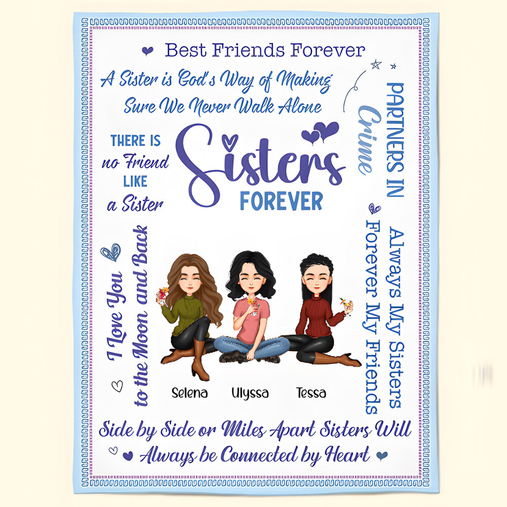 Heartfelt Personalized Sister Blanket - 'Sisters Forever' Custom Gift