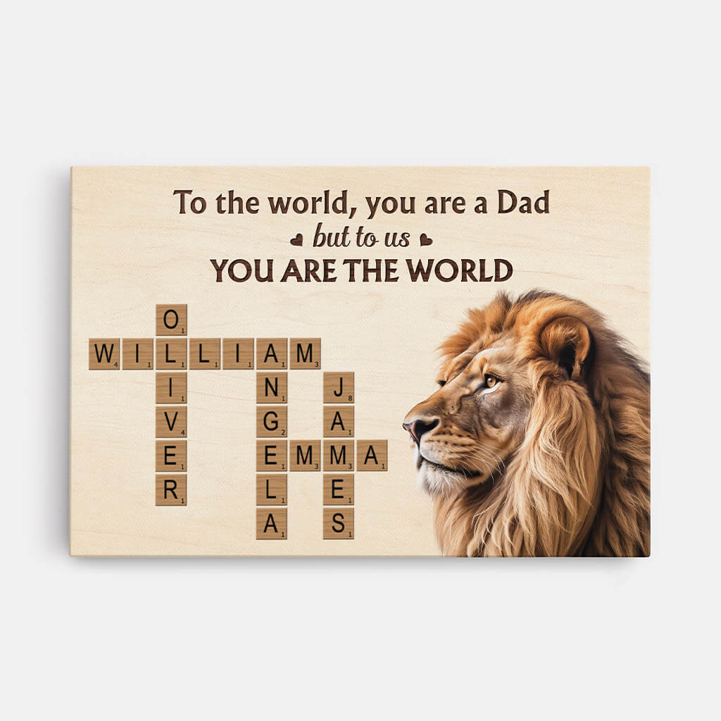 Heartfelt Personalized Scrabble Canvas for Mom: 'You Are The World'