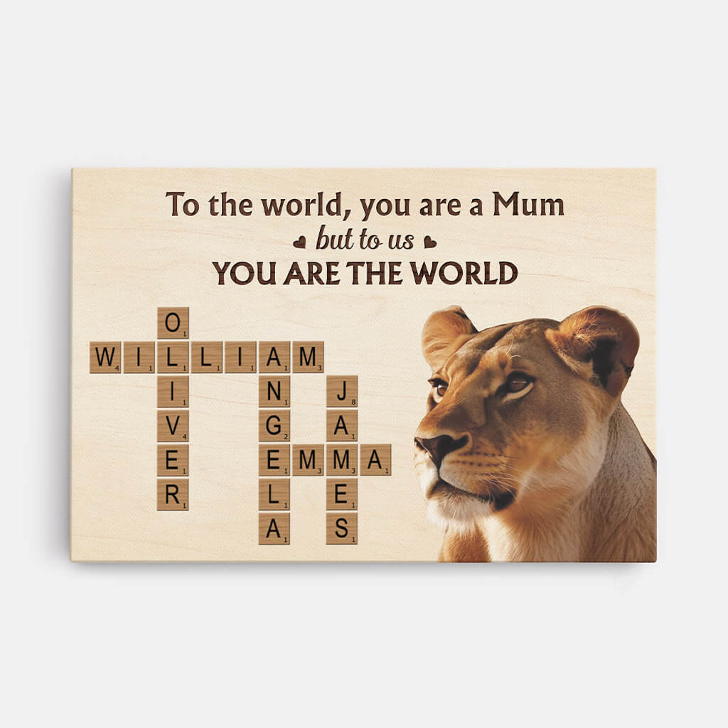 Personalized Scrabble Names Canvas Art for Mom & Dad - 'You Are The World' Gift