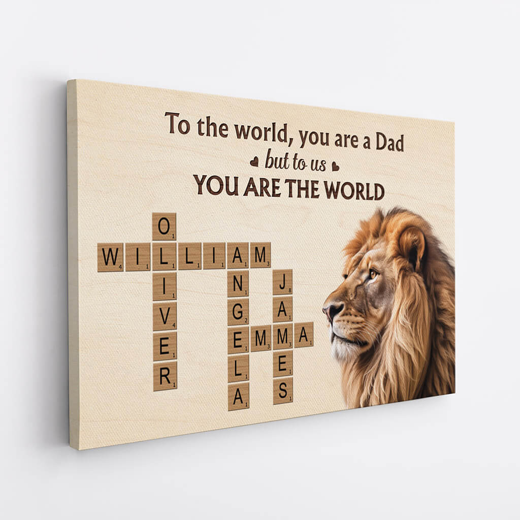 Personalized Scrabble Names Canvas Art for Mom & Dad - 'You Are The World' Gift