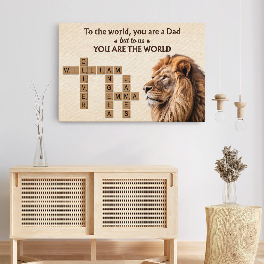 Heartfelt Personalized Scrabble Canvas for Mom: 'You Are The World'