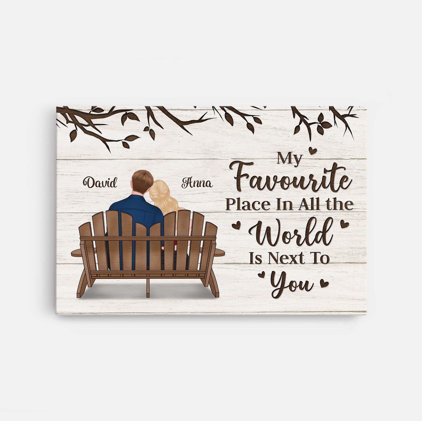 Customizable Romantic Couple Canvas: 'My Favorite Place Is Next To You'