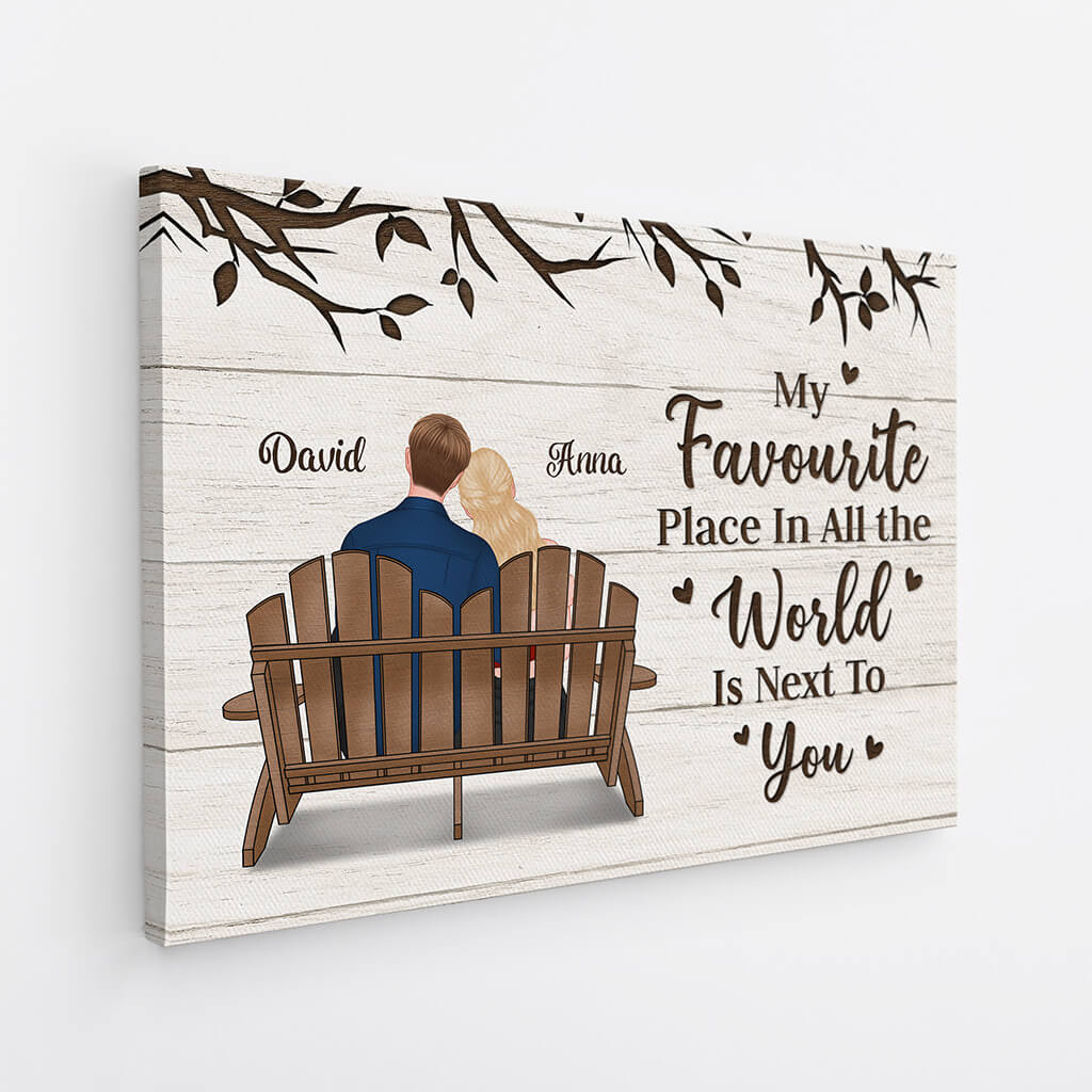 Customizable Romantic Couple Canvas: 'My Favorite Place Is Next To You'