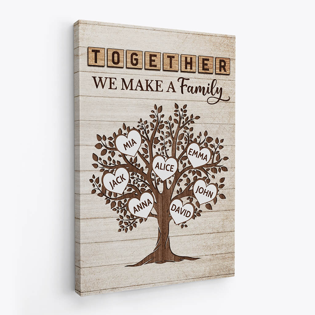 Personalized Family Canvas Art: 'Together We Make A Family' Custom Gift