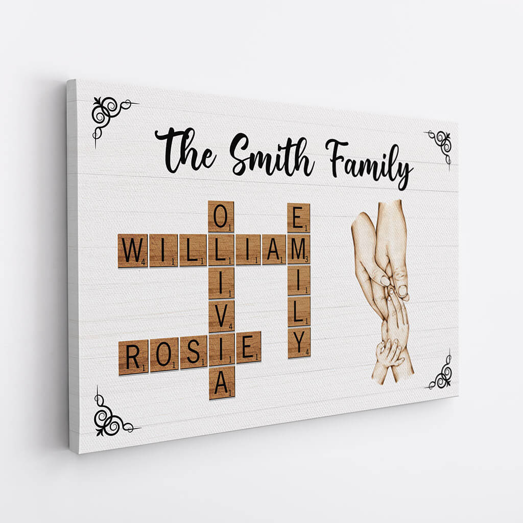 Custom Family Name Scrabble Canvas Wall Art - Heartfelt Home Gift