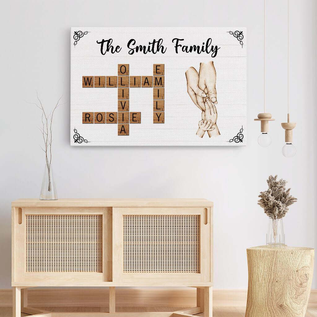 Custom Family Name Scrabble Canvas Wall Art - Heartfelt Home Gift