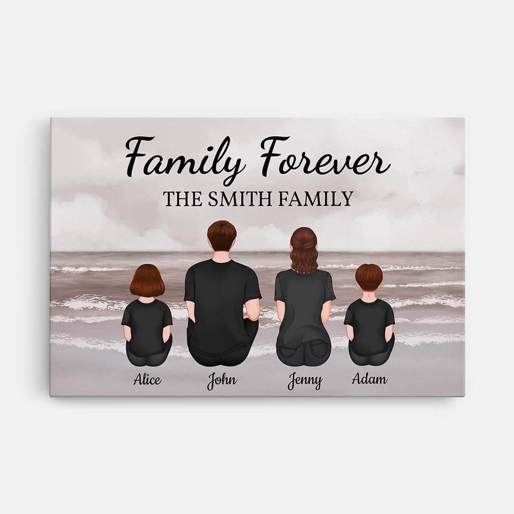 Personalized 'Family Forever' Canvas Print - Custom Family Wall Art Gift