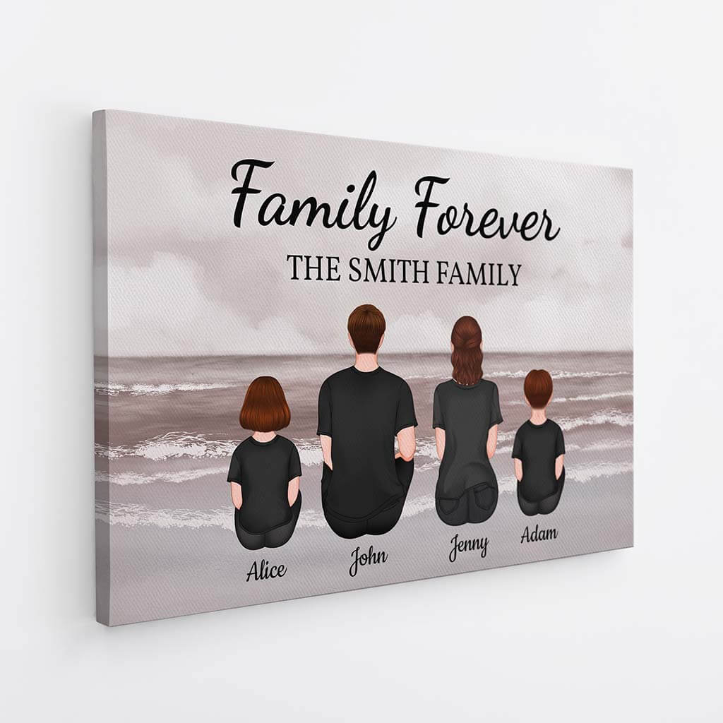 Personalized 'Family Forever' Canvas Print - Custom Family Wall Art Gift