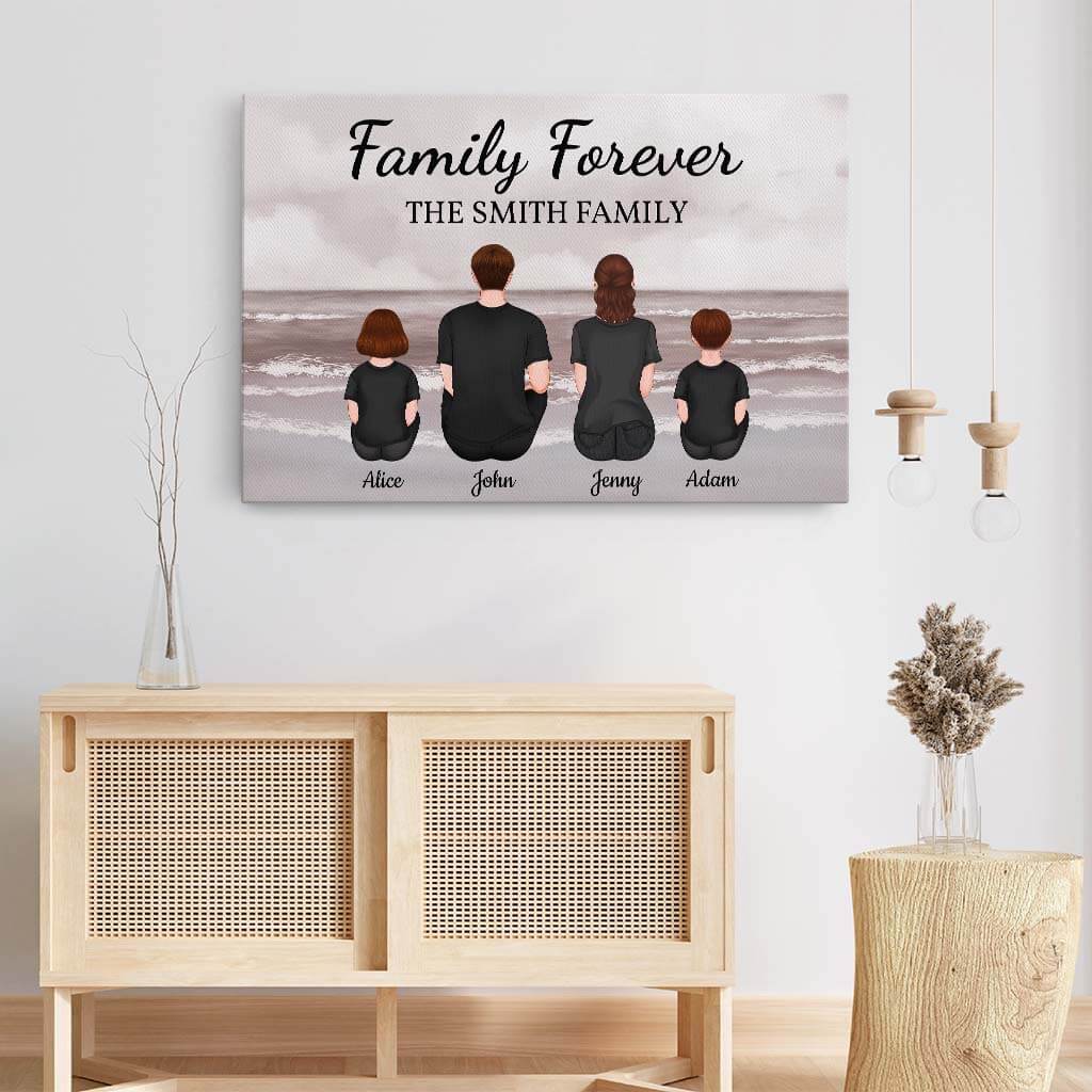Personalized 'Family Forever' Canvas Print - Custom Family Wall Art Gift